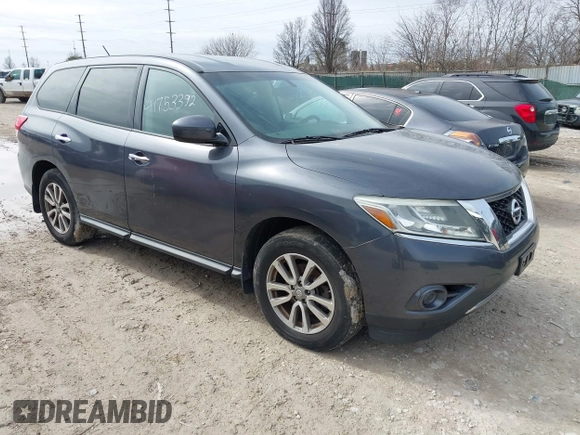 2014 Nissan Pathfinder S z VIN 5N1AR2MM0EC697321, wystawiony jako IAAI lot #41753392 z przebiegiem 170 118 mil mil oraz . Historia ofert i sprzedaży dostępna na DreamBid. Obrazek 1.