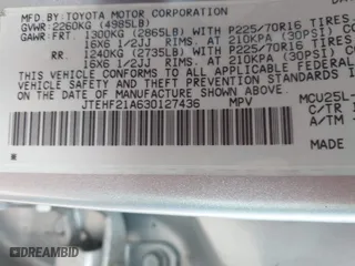 2003 Toyota Highlander with VIN JTEHF21A630127436, listed as a IAAI auction lot 42098538 with 123,561 mi miles. Bid and sale history available at carsss.com. Image 9.