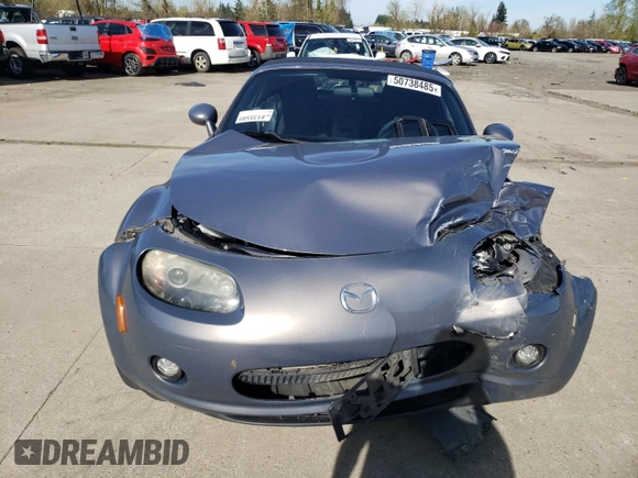 2006 Mazda MX-5 Miata Touring with VIN JM1NC25F760103494, listed as a Copart auction lot 50738485 with 117,089 mi miles and Salvage title. Bid and sale history available at DreamBid. Image 5.