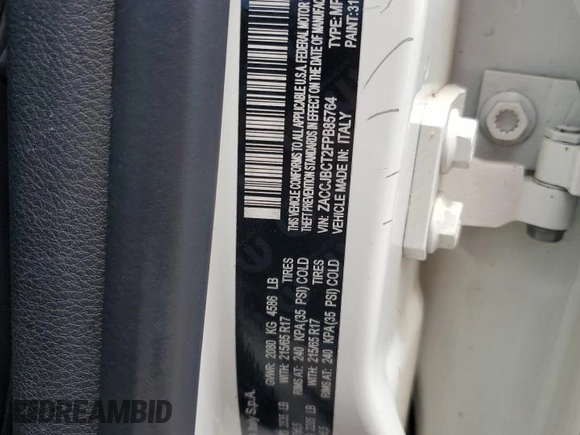 2015 Jeep Renegade Trailhawk with VIN ZACCJBCT2FPB85764, listed as a Copart auction lot 58965465 with 80,440 mi miles and Salvage title. Bid and sale history available at DreamBid. Image 12.