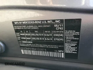 2011 Mercedes-Benz R 350 with VIN 4JGCB6FE9BA132874, listed as a Copart auction lot 72996554 with 184,523 mi miles and Salvage Title. Bid and sale history available at DreamBid. Image 13.