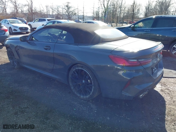 2020 BMW M8 with VIN WBSDZ0C06LBM09446, listed as a IAAI auction lot 41512994 with 25,745 mi miles. Bid and sale history available at carsss.com. Image 3.
