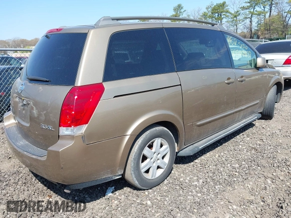 2004 Nissan Quest S with VIN 5N1BV28U74N330476, listed as a IAAI auction lot 42122746 with Not Provided miles. Bid and sale history available at carsss.com. Image 4.