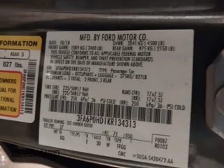 2019 Ford Fusion SE with VIN 3FA6P0HD1KR134313, listed as a IAAI auction lot 41024340 with 134,381 mi miles. Bid and sale history available at carsss.com. Image 9.