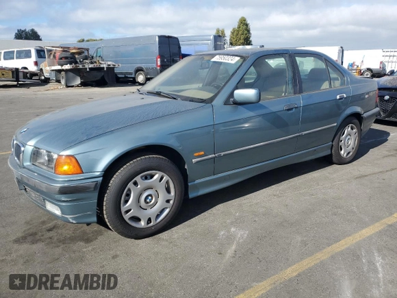 1998 BMW 3 Series 318i with VIN WBACC9322WEE60455, listed as a Copart auction lot 75950324 with 328,714 mi miles and Salvage Title. Bid and sale history available at carsss.com. Image 1.