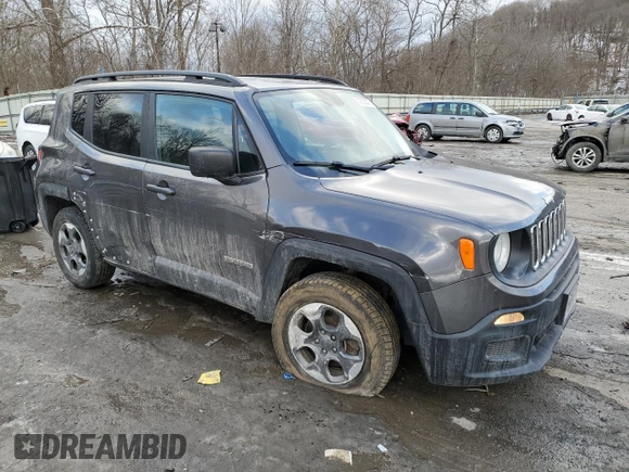 2017 Jeep Renegade Sport with VIN ZACCJBAB9HPF67335, listed as a Copart auction lot 42706375 with 94,351 mi miles and Salvage title. Bid and sale history available at DreamBid. Image 4.