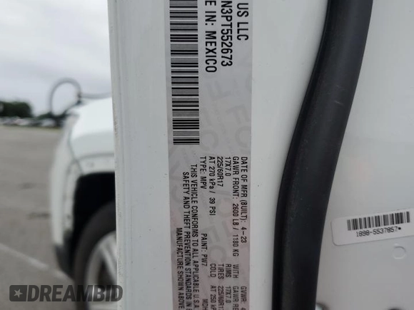 2023 Jeep Compass Latitude с VIN 3C4NJDBN3PT552673, выставлен на аукционе Copart как лот 64582705 с пробегом 69 194 миль миль и Чистый • Clean title. История ставок и продаж доступна на DreamBid. Изображение 14.