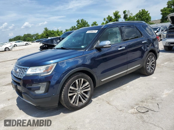 2016 Ford Explorer Platinum z VIN 1FM5K8HT8GGD13257, wystawiony jako Copart lot #64598475 z przebiegiem 95 499 mil mil oraz Szkoda całkowita • Salvage title. Historia ofert i sprzedaży dostępna na DreamBid. Obrazek 1.