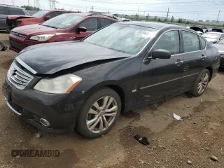 2008 Infiniti M with VIN JNKAY01F68M654875, listed as a Copart auction lot 59289855 with 158,432 mi miles and Salvage title. Bid and sale history available at DreamBid. Image 1.