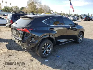 2020 Lexus NX 300 F Sport with VIN JTJSARBZ1L2169584, listed as a Copart auction lot 43756665 with 33,495 mi miles and Salvage title. Bid and sale history available at DreamBid. Image 3.
