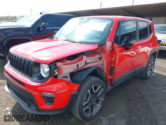 2021 Jeep Renegade Upland Edition with VIN ZACNJDAB8MPM25697, listed as a IAAI auction lot 41857417 with 62,655 mi miles. Bid and sale history available at carsss.com. Image 2.