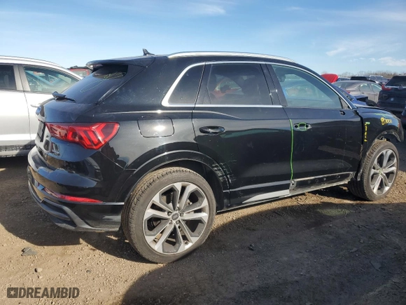 2020 Audi Q3 S line Premium Plus with VIN WA1EECF31L1086714, listed as a Copart auction lot 42348255 with 58,426 mi miles and Salvage Title. Bid and sale history available at carsss.com. Image 3.
