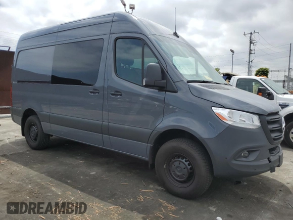 2023 Mercedes-Benz Sprinter Cargo with VIN W1W4NBHY9PT148086, listed as a Copart auction lot 52333884 with 6,056 mi miles and . Bid and sale history available at carsss.com. Image 1.
