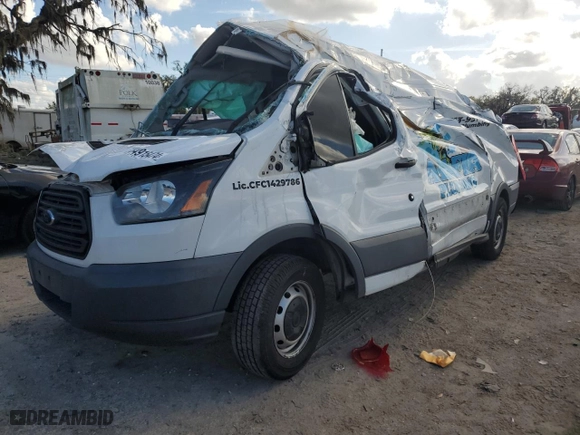 2017 Ford Transit Van with VIN 1FTYE1YM3HKA59464, listed as a Copart auction lot 84915474 with 0 mi miles and Salvage Title. Bid and sale history available at carsss.com. Image 1.