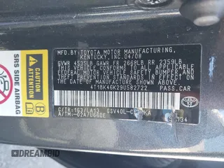 2009 Toyota Camry LE with VIN 4T1BK46K29U582722, listed as a IAAI auction lot 41868420 with 187,853 mi miles. Bid and sale history available at carsss.com. Image 9.