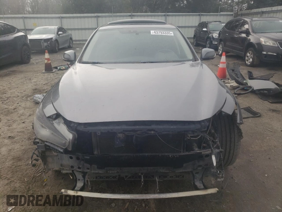 2015 Infiniti Q50 with VIN JN1BV7AP3FM342500, listed as a Copart auction lot 43793335 with Not provided miles and Salvage title. Bid and sale history available at DreamBid. Image 5.