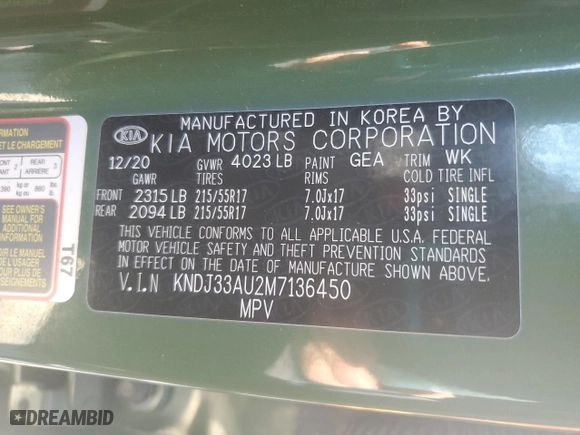 2021 Kia Soul EX with VIN KNDJ33AU2M7136450, listed as a Copart auction lot 49858515 with 80,816 mi miles and Salvage Title. Bid and sale history available at carsss.com. Image 13.
