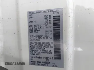 2024 Nissan Rogue S with VIN 5N1BT3AB8RC700521, listed as a IAAI auction lot 41815331 with Not Provided miles. Bid and sale history available at carsss.com. Image 9.