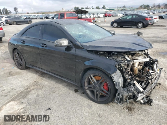 2015 Mercedes-Benz CLA 45 AMG with VIN WDDSJ5CB9FN164980, listed as a Copart auction lot 82649814 with 75,213 mi miles and Salvage Title. Bid and sale history available at DreamBid. Image 4.