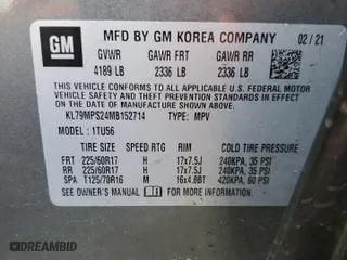 2021 Chevrolet TrailBlazer LT with VIN KL79MPS24MB152714, listed as a Copart auction lot 44832865 with 121,966 mi miles and Non Repairable. Bid and sale history available at carsss.com. Image 14.