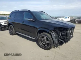 2024 Mercedes-Benz GLS 450 with VIN 4JGFF5KE6RB090122, listed as a Copart auction lot 50032695 with 7,698 mi miles and Salvage Title. Bid and sale history available at DreamBid. Image 4.