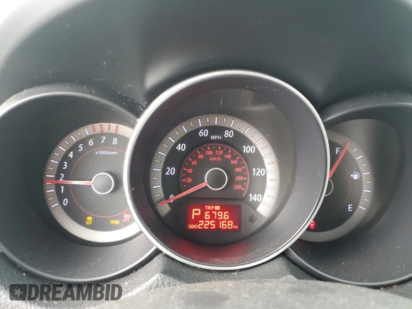2010 Kia Forte EX with VIN KNAFU4A28A5255812, listed as a Copart auction lot 69701234 with 225,168 mi miles and Salvage Title. Bid and sale history available at carsss.com. Image 9.
