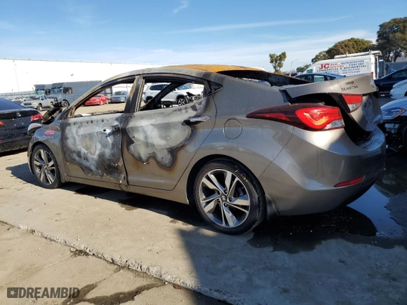 2015 Hyundai Elantra Limited with VIN 5NPDH4AE8FH570898, listed as a Copart auction lot 87400784 with 0 mi miles and Non Repairable. Bid and sale history available at carsss.com. Image 2.