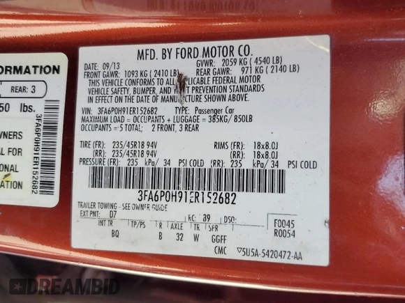 2014 Ford Fusion SE with VIN 3FA6P0H91ER152682, listed as a Copart auction lot 52080195 with 154,993 mi miles and Salvage Title. Bid and sale history available at carsss.com. Image 12.