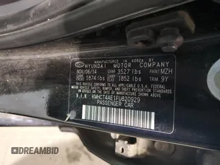 2015 Hyundai Accent GLS with VIN KMHCT4AE1FU820929, listed as a Copart auction lot 59723093 with 163,001 mi miles. Bid and sale history available at carsss.com. Image 13.