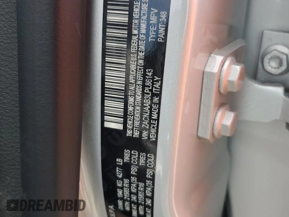 2020 Jeep Renegade Sport with VIN ZACNJAAB3LPL86143, listed as a Copart auction lot 62094075 with 54,742 mi miles and Non repairable. Bid and sale history available at DreamBid. Image 13.