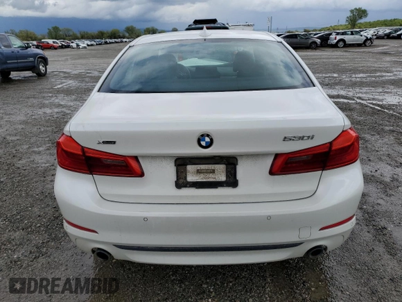 2018 BMW 5 Series 530i xDrive with VIN WBAJA7C53JWC75572, listed as a Copart auction lot 51467985 with 53,379 mi miles and Salvage Title. Bid and sale history available at carsss.com. Image 6.