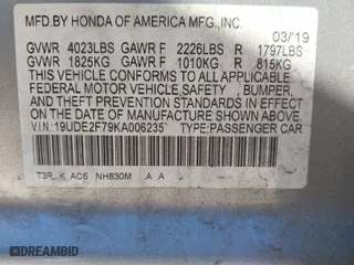 2019 Acura ILX w/Premium Pkg with VIN 19UDE2F79KA006235, listed as a IAAI auction lot 41414443 with 46,266 mi miles. Bid and sale history available at carsss.com. Image 9.