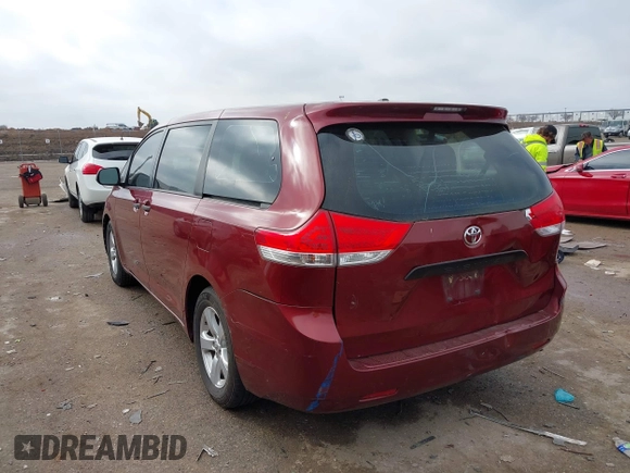 2013 Toyota Sienna L with VIN 5TDZK3DC4DS346384, listed as a IAAI auction lot 41517719 with 91,505 mi miles. Bid and sale history available at carsss.com. Image 3.