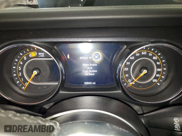 2023 Jeep Wrangler Sahara with VIN 1C4HJXEG3PW595576, listed as a Copart auction lot 64681745 with 32,843 mi miles and Salvage title. Bid and sale history available at DreamBid. Image 9.