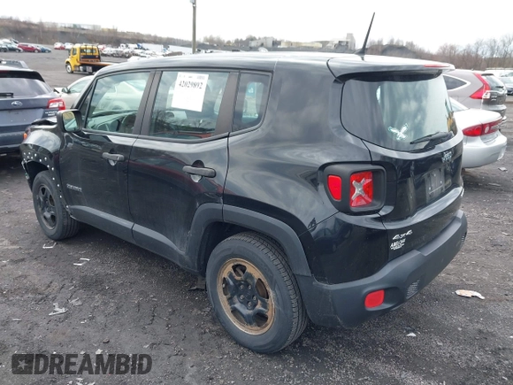 2015 Jeep Renegade Sport with VIN ZACCJBAT6FPB48168, listed as a IAAI auction lot 42029892 with 167,627 mi miles and . Bid and sale history available at DreamBid. Image 3.