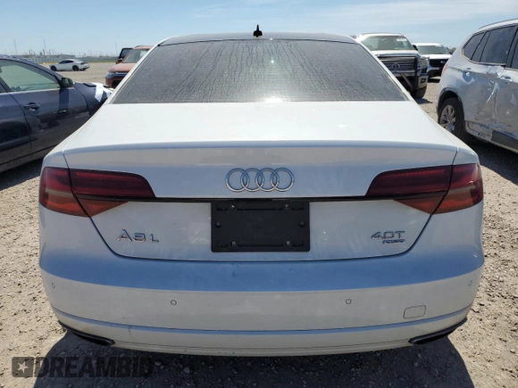 2017 Audi A8 L Sport with VIN WAU43AFD7HN005619, listed as a Copart auction lot 49042905 with 57,256 mi miles and Salvage Title. Bid and sale history available at carsss.com. Image 6.