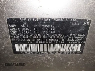 2016 Subaru Legacy 2.5i Limited with VIN 4S3BNAJ66G3028753, listed as a IAAI auction lot 41787998 with 167,644 mi miles. Bid and sale history available at carsss.com. Image 9.