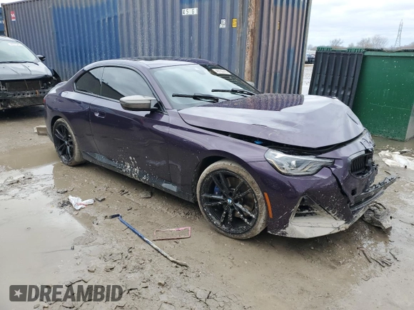 2024 BMW 2 Series M240i xDrive with VIN 3MW53CM02R8E08590, listed as a Copart auction lot 46720445 with 11,801 mi miles and Salvage Title. Bid and sale history available at carsss.com. Image 4.