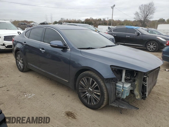 2015 Kia Cadenza Premium with VIN KNALN4D73F5178765, listed as a Copart auction lot 80656994 with 127,085 mi miles and Salvage Title. Bid and sale history available at carsss.com. Image 4.