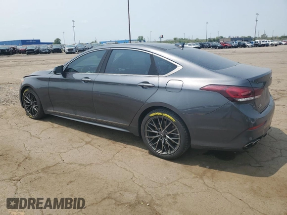 2018 Genesis G80 Sport with VIN KMHGN4JB0JU257124, listed as a Copart auction lot 59428525 with 92,157 mi miles and Salvage title. Bid and sale history available at DreamBid. Image 2.