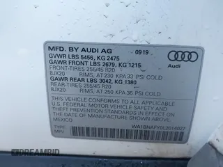 2020 Audi Q5 Premium Plus with VIN WA1BNAFY0L2014027, listed as a IAAI auction lot 41199263 with 30,430 mi miles. Bid and sale history available at carsss.com. Image 9.