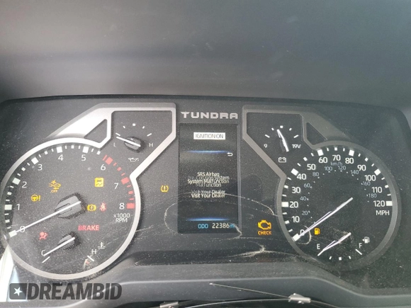 2022 Toyota Tundra 2WD SR5 with VIN 5TFLA5AB8NX017358, listed as a Copart auction lot 49499405 with 22,386 mi miles and Non Repairable. Bid and sale history available at carsss.com. Image 9.