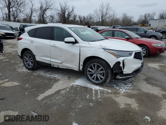 2022 Acura RDX w/Technology Package with VIN 5J8TC2H53NL017284, listed as a Copart auction lot 45630815 with 0 mi miles and Salvage Title. Bid and sale history available at carsss.com. Image 4.
