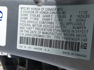 2021 Honda Civic Sedan LX with VIN 2HGFC2F62MH511351, listed as a IAAI auction lot 41693823 with 3,420 mi miles. Bid and sale history available at carsss.com. Image 9.