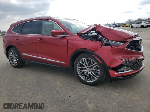 2022 Acura MDX w/Advance Package with VIN 5J8YE1H87NL041057, listed as a Copart auction lot 46273335 with 31,586 mi miles and Salvage Title. Bid and sale history available at carsss.com. Image 4.