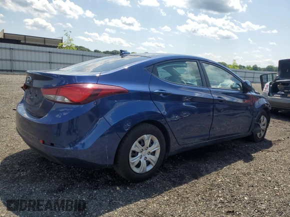 2016 Hyundai Elantra SE with VIN 5NPDH4AE6GH781888, listed as a Copart auction lot 61032035 with 55,652 mi miles and Salvage title. Bid and sale history available at DreamBid. Image 3.