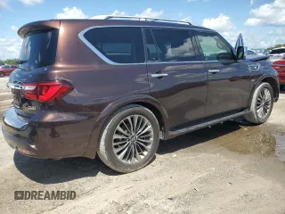 2019 Infiniti QX80 Luxe z VIN JN8AZ2ND9K9850729, wystawiony jako Copart lot #56846985 z przebiegiem 81 888 mil mil oraz Szkody całkowita. Historia ofert i sprzedaży dostępna na DreamBid. Obrazek 3.