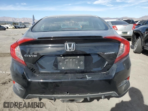 2019 Honda Civic Sport with VIN 19XFC2F81KE007902, listed as a Copart auction lot 44060855 with 69,592 mi miles and Salvage Title. Bid and sale history available at DreamBid. Image 6.