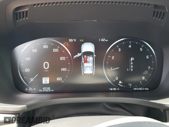 2021 Volvo XC60 Inscription with VIN YV4102RL3M1856578, listed as a Copart auction lot 60994225 with 45,748 mi miles and Salvage title. Bid and sale history available at DreamBid. Image 9.