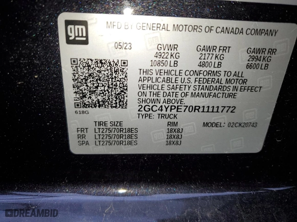 2024 Chevrolet Silverado 2500HD LTZ with VIN 2GC4YPE70R1111772, listed as a Copart auction lot 85321834 with 9,713 mi miles and Salvage Title. Bid and sale history available at carsss.com. Image 12.